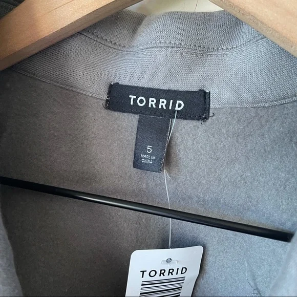 Torrid | Fleece Grey Trucker Shacket - Picture 4 of 7